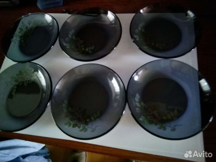 Розетки цветное стекло СССР набор