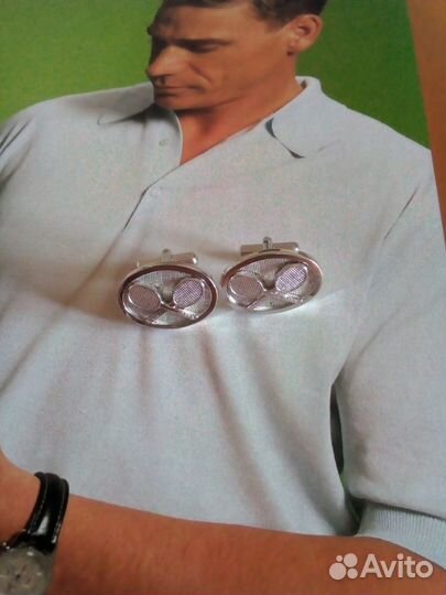 Винтажные запонки. Большой теннис