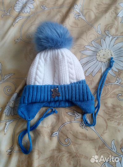 Зимняя шапочка для новорожденного