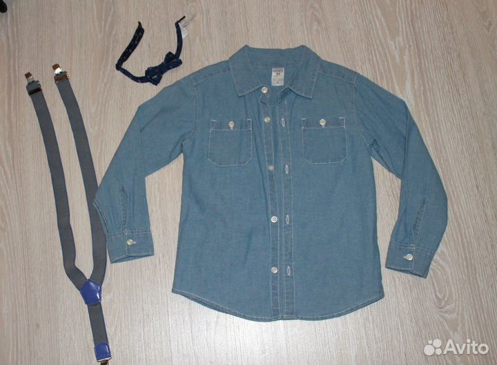 Рубашки+бабочка+галстук+подтяжки на рост 110-116