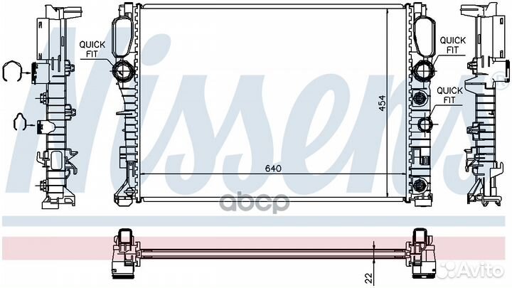 Радиатор 640X456 mercedes W211 E200-220 CDI 02