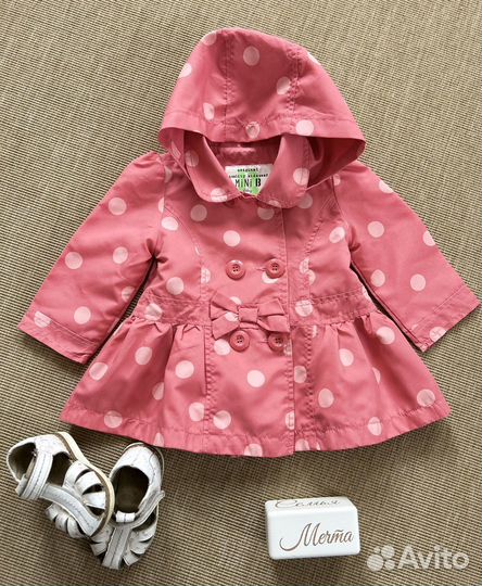 Плащ, сандалии 19р, Платье Carters, 6-9 месяцев