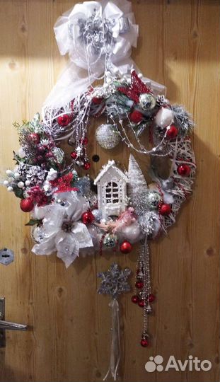 Новогодний венок ручная работа