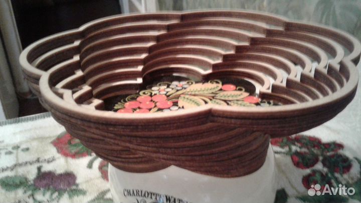 Хлебница-кофетница и салфетница хохлома