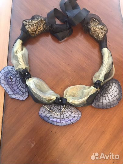 Колье со спилами из натурального камня