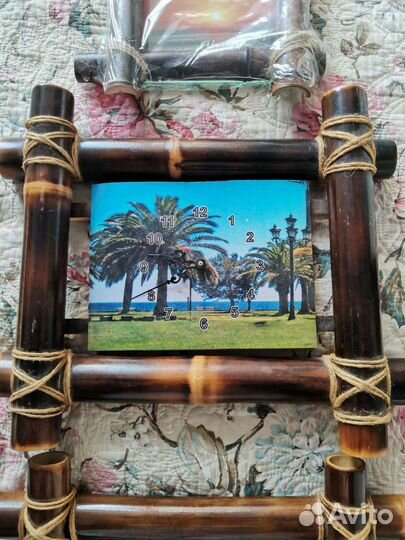 Изделия из бамбука: картина, часы, рамка