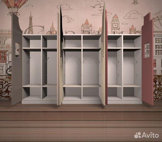 Детские шкафчики. Шкаф в раздевалку детского сада