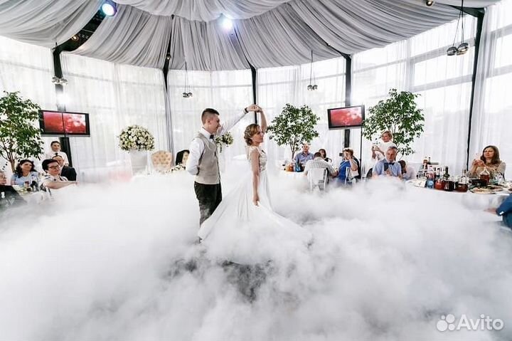 Тяжелый дым на свадьбу, фонтаны, салюты фейерверки