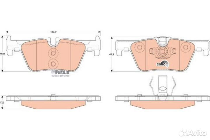 Колодки торм.зад. BMW 1 (F20,F21) 12.10/ BMW 2 (F22) 218 d,220 d,225 d 10.13/ BMW 3 (F30,F35,F80) 10
