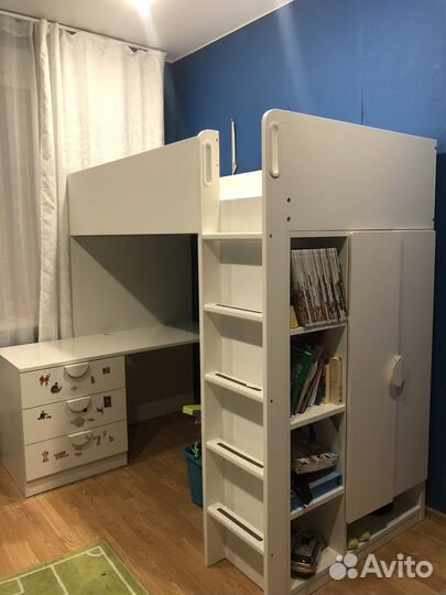 Двухъярусная кровать с матрасом Икеа