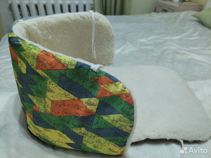 Детские санки на колесах с шерстяным матрасом