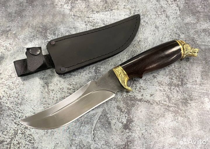 Нож Тур, кованая Х12мф, черный граб, с навершием