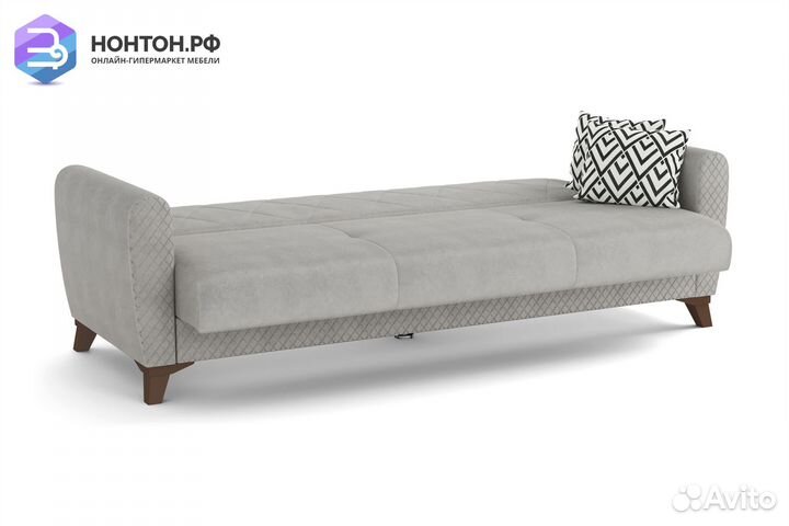 Диван книжка Эдвин 3-х местный серый