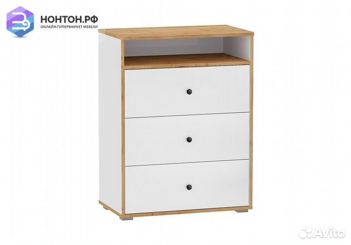 Комод Вуди 13.293 белый премиум / дуб крафт золото