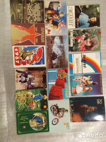 Набор календариков на 1987г. 15шт