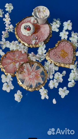 Изделия из эпоксидной смолы, подстаканники подарок