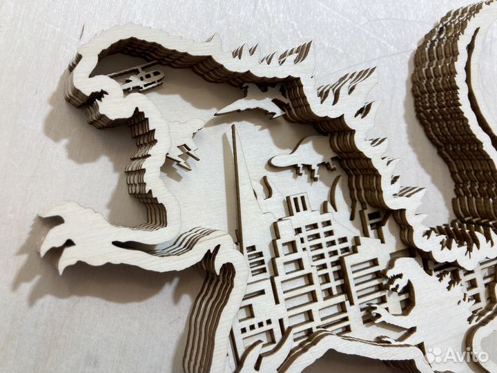 Раскраска 3d деревянная многослойная панно