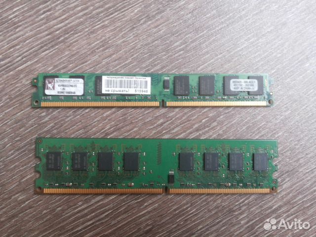 Озу DDR2 2 Gb 2 планки