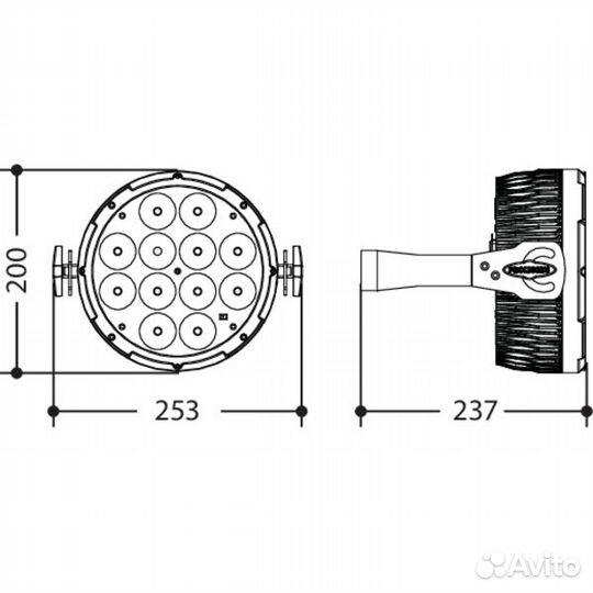 Prolights lumipar12UH3P, LED PAR 12x10W rgbwap, IP