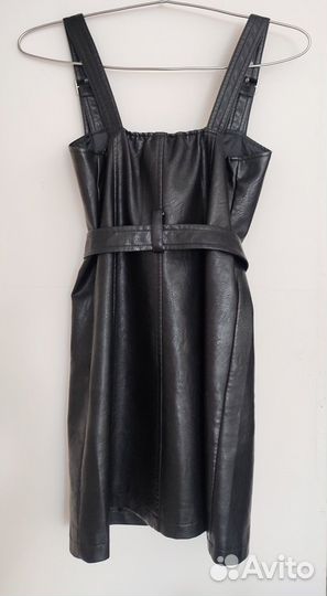 Сарафан экокожа 42-44 новый черный с поясом