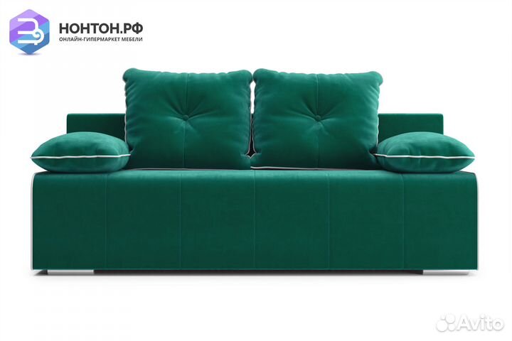 Диван еврокнижка Лестер изумрудный