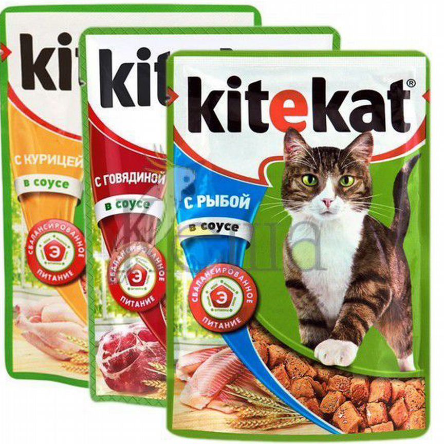 Влажный корм для кошек kitekat китекет