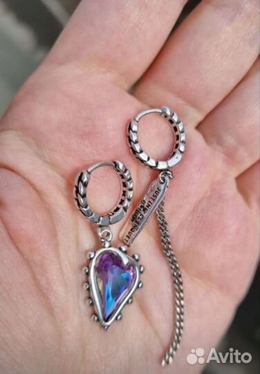 Серьги асимметричные под серебро