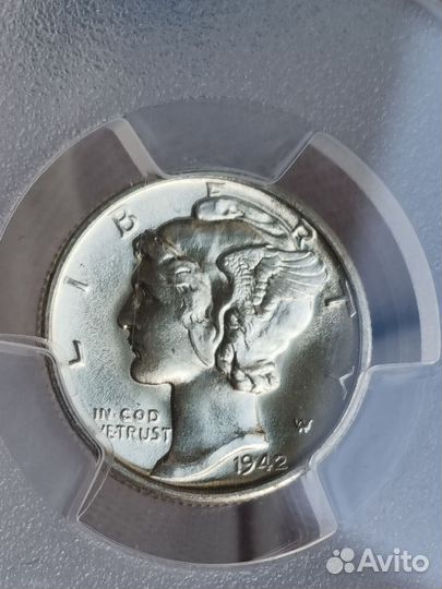 Монета 10 центов США pcgs ms65