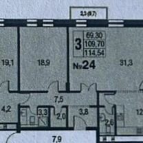 Своб. планировка, 116,6 м², 7/14 эт.