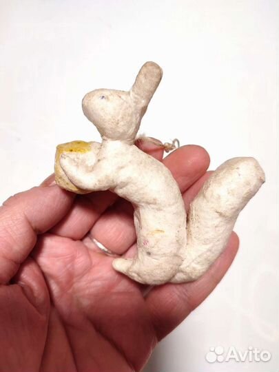 Елочная игрушка СССР вата Белочка