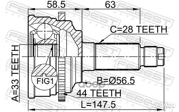 ШРУС наружный 0510-M6A44 Febest