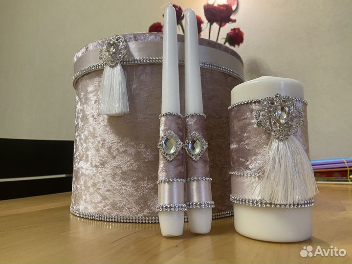 Свадебный набор ручной работы. Семейный очаг.Свечи