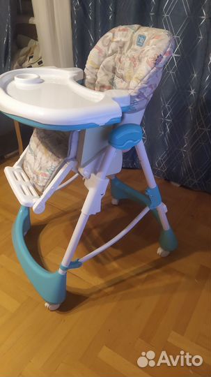 Стульчик для кормления Happy Baby Kevin Aquamarine