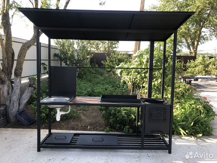 Мангал с крышей,мангал с печью 4мм