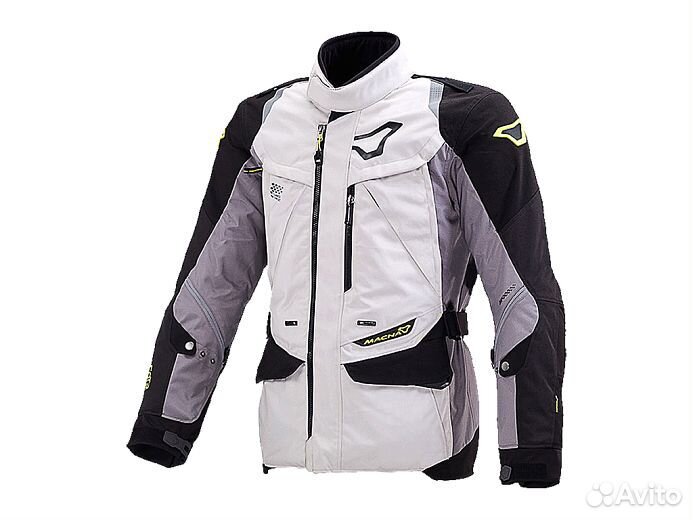 Мотокуртка macna equator бело-черно-серая