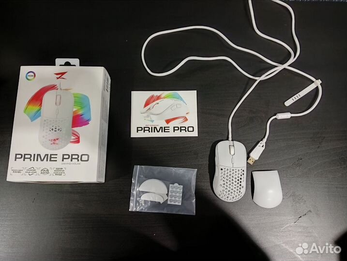 Мышь проводная ZET gaming Prime Pro белого цвета