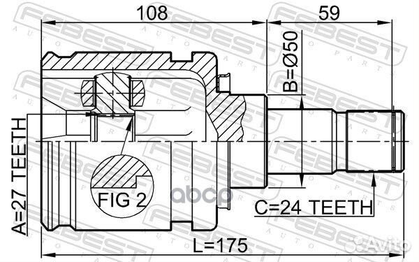 ШРУС внутренний левый 0111-ACV30LH Febest