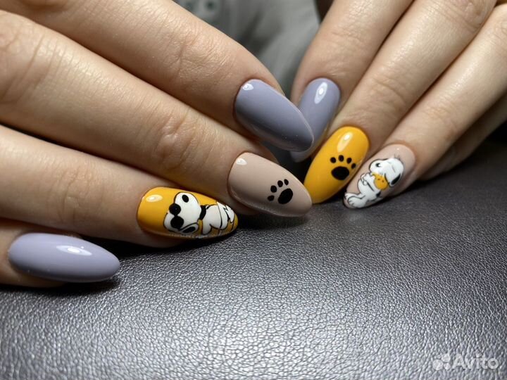 Маникюр с покрытием гель лак, наращивание ногтей