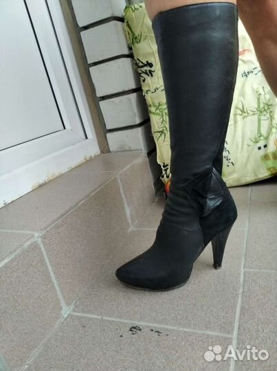 Сапоги 37-38 кожа