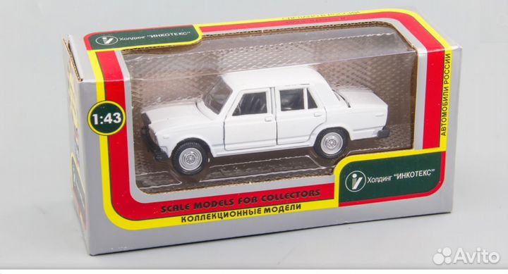 Ваз-2107 - белый - серебристые диски 1/43