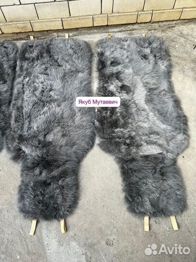 Меховые накидки чехлы серого цвета