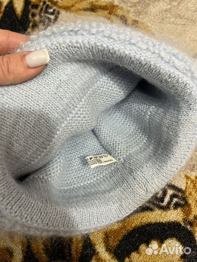 Шапка женская ангора голубая