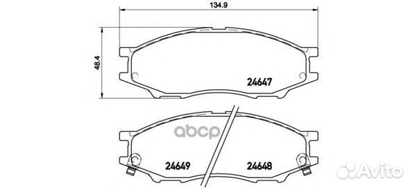 Колодки тормозные дисковые перед P56083 Brembo