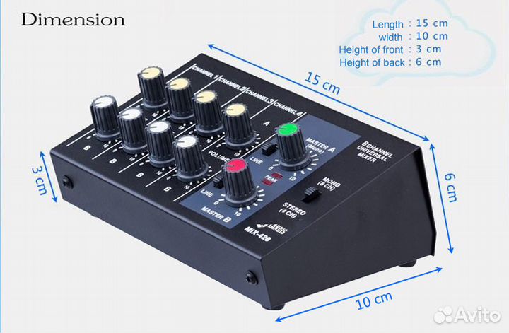 Новый микшерный пульт микшер 8 каналов MIX428