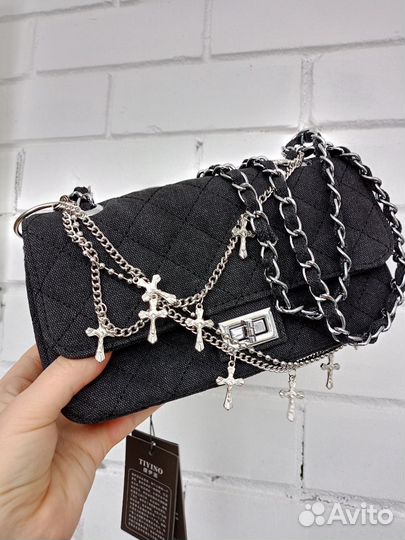 Сумка chanel mini джинсовая