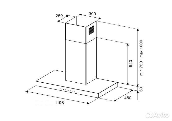 Вытяжка bertazzoni KT120P1AXT