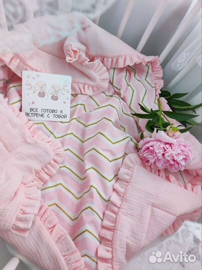 Конверт на выписку из муслина летний новый