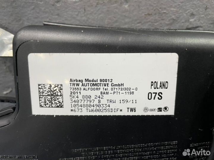 Подушка в сиденье передняя правая Volkswagen Golf