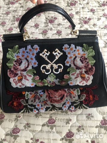 Сумка кожа+замша+вышивка