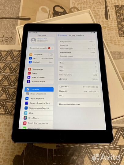 iPad Air 2 A1566 16 Gb без сим новый